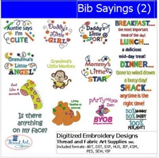 Embroidery Design Set - Bib Sayings(2) - 15 Designs - 9 Formats - USB Stick