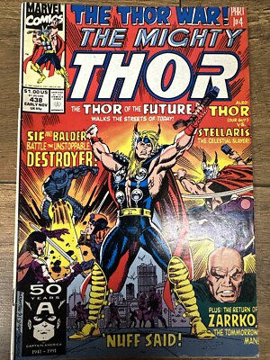 1991 MARVEL COMICS 438 EARLY NOV THE MIGHTY THOR COMIC BOOK Part 1 Of 4
