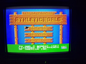 Cartuccia Family Fun Fitness Athletic World Nintendo NES 5 viti quasi nuova - HOL