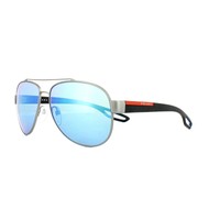 Prada Sport Sunglasses 55qs Dg15m2 Ruthenium Rubber Green Blue Mirror Prada Sport Sunglasses 55qs Dg15m2 Ruthenium Rubber Green Blue Mirror