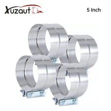 5" inch 4pack Stainless Steel 304 Lap Joint Clamp Heavy Duty Exhaust Band Clamp