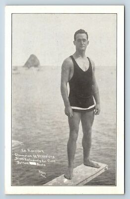 VTG Postcard Ed Harrison Champion Deep Sea Diver Glass Bottom Boats Catalina a2