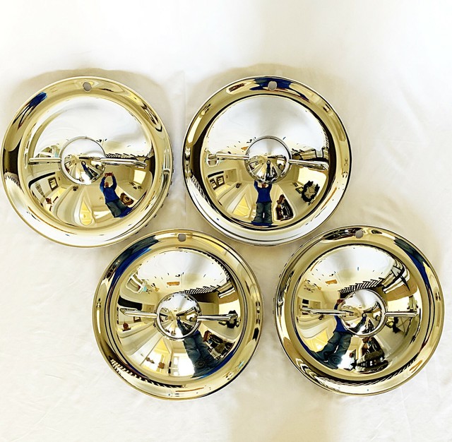 Custom / Leadsled Bullet Flipper Hub Caps X 4 Hot Rod/ Classic Truck