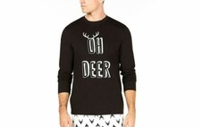 Family PJs Men's Oh Deer Pajama Top ONLY Black XL