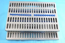 GERMAN 2 DENTAL AUTOCLAVE STERILIZATION CASSETTE RACK BOX TRAY FOR 20 INSTRUMENT