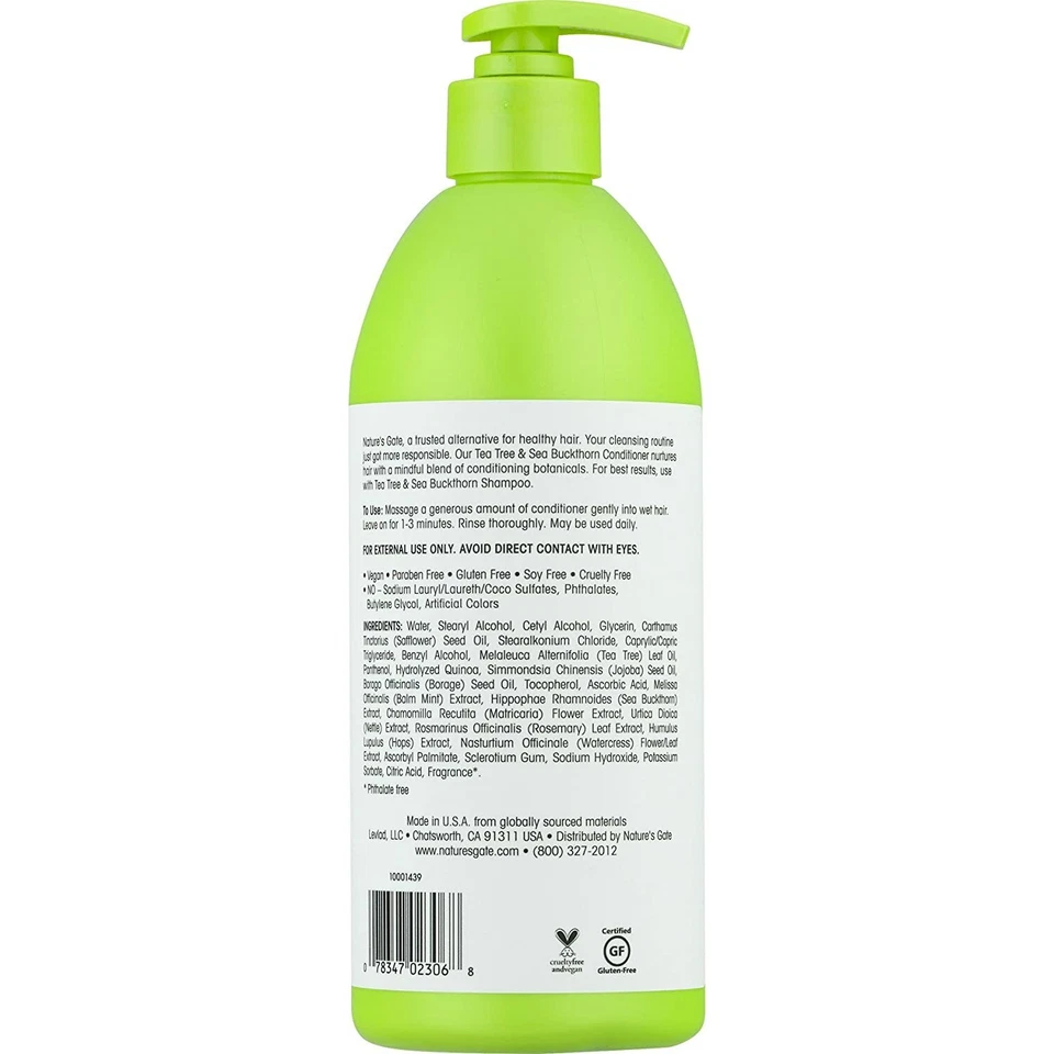 Nature's Gate кондиционер для жирных волос чайное дерево и облепиха 18 унций редкая новый - Изображение 2 из 4
