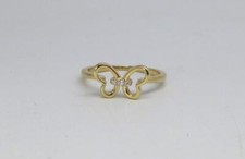 Butterfly Ring 3 Diamonds 14kt Yellow Gold Size 5.75