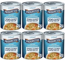 Progresso LIGHT Soup CREAMY CHICKEN NOODLE Ready to Eat 18.5 oz 6 Cans 