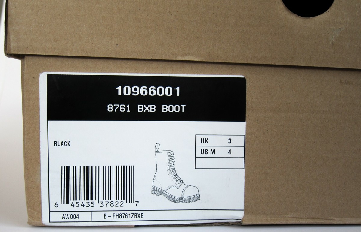 Dr. Martens BXB 10-Eye Steel Cap Toe Leather 10966 Boots Size 4