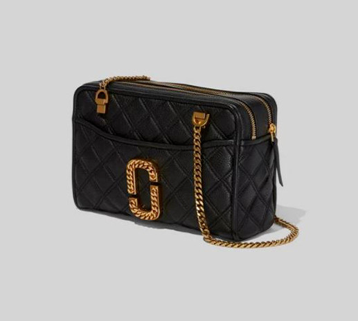 Marc Jacobs The Status Shoulder Bag M0015817 Navy Blue Gold for 