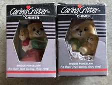 Caring Critter Chimer Porcelain Lot Of 2 New 