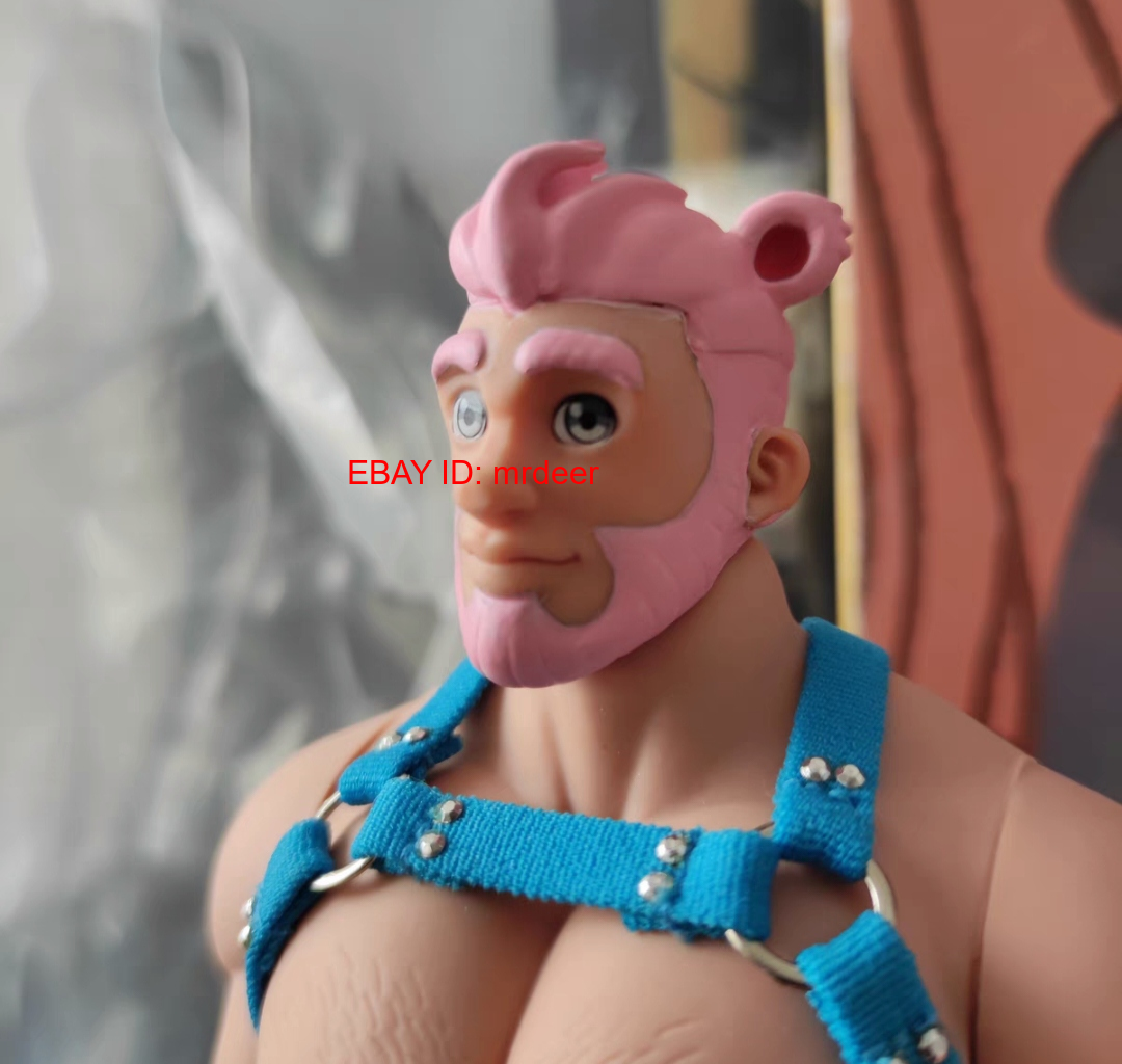 Tossa My Blue Bear Man Pink Hair Action Figures Model Toys Collect