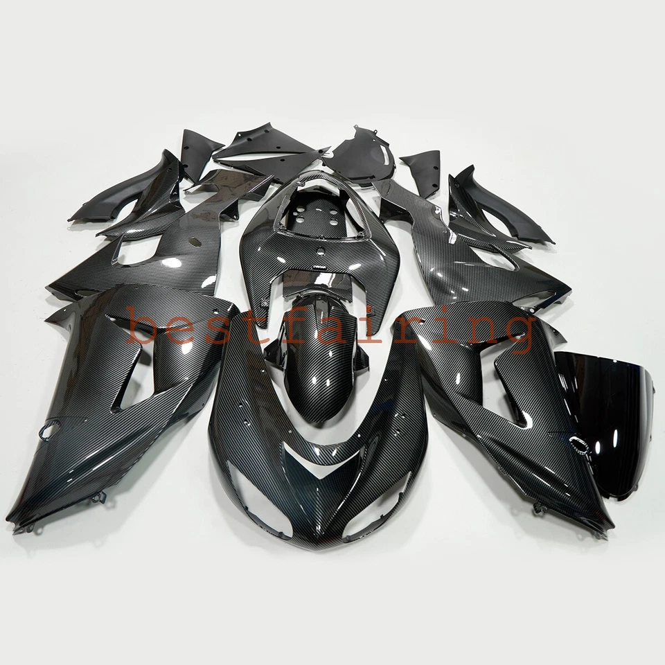 Kit de carenado de fibra de carbono + pernos negros para Kawasaki Ninja ZX10R 2006-2007 ZX1000D Foto 2 de 4