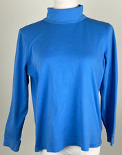 L.L. BEAN L/S Soft Interlock Cotton Turtleneck - L, Blue