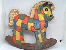 Vintage 1985 Frankies Designs Foam Patchwork Rocking Horse Wall Art
