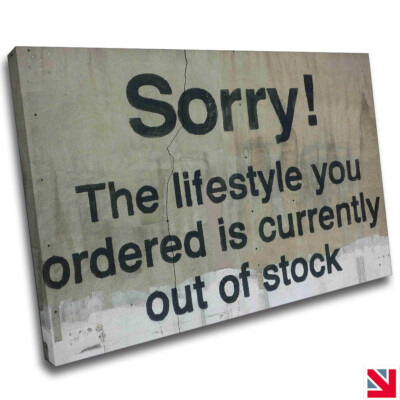 BANKSY LIFESTYLE VERGRIFFEN LEINWANDBILD Wandbild Bild Druck