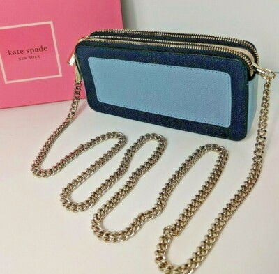 Kate Spade Margaux Double Zip Mini Crossbody Horizon Blue Multi