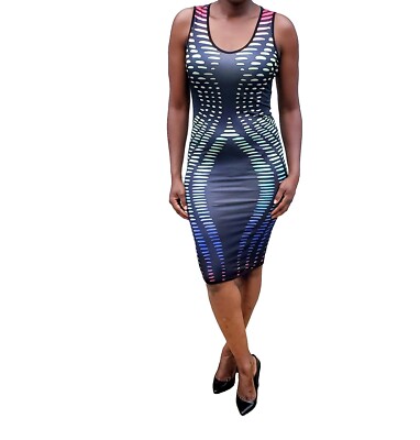 Women Sexy Bandage Rainbow Color Bodycon Evening Party Short Dress | eBay
