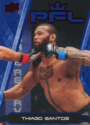 UPPER DECK 2023 PFL BOX SET THIAGO SANTOS #10 77/149 BLUE PARALLEL CARD
