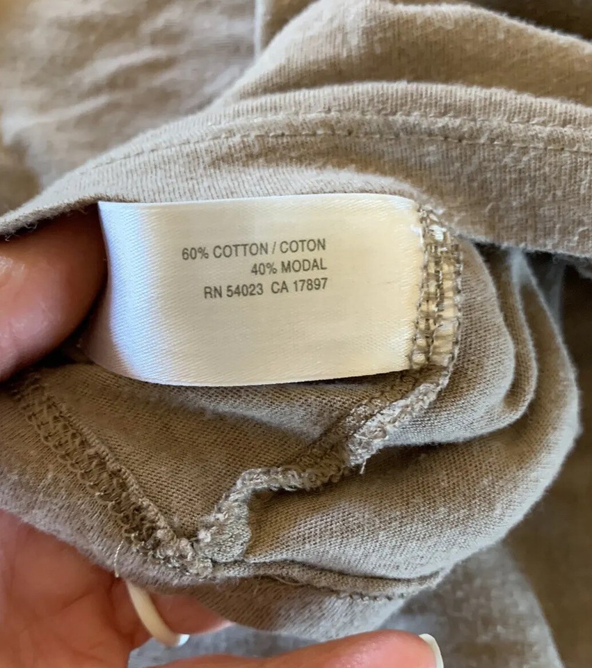 Old Navy Cotton Knit Long Sleeve Shirt Pocket Tee Tan Henley Womens