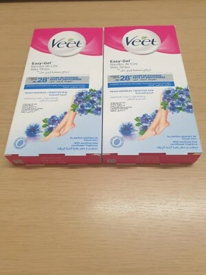 Veet Wax Strips Easy gel - For Sensitive Skin 12 Strips X 2 JUST £7.99 FREEPOST