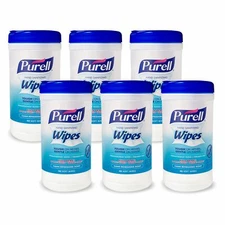 PURELL Hand Sanitizing Wipes 40 Count Canister Pack of 6 Germ Killing Wipes