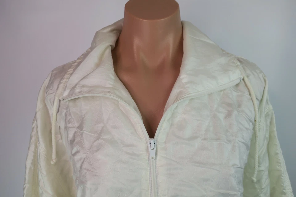 CHAQUETA ABRIGO CORTAVIENTOS VINTAGE TAIL EE. UU. TALLA S AÑOS 90 SHELL RETRO FESTIVAL blanca Foto 4 de 4
