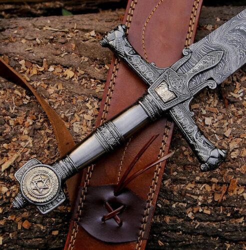 Hand Forged Damascus Steel Viking Sword Sharp Battle Ready Medieval Sword Gift