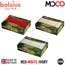Bolsius Professional Tapered Candles Perfect Ambience White Red Ivory Box 100