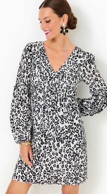 Lilly Pulitzer NWT Cleme Silk Dress Coconut Lets Pawty Size 10,12,14,16