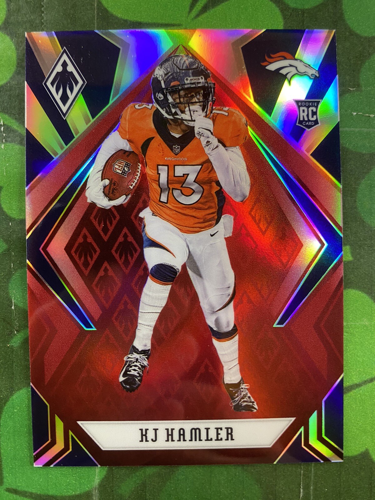 2020 Panini Phoenix KJ Hamler Red Holo Rookie Prizm #/299 #120 Denver Broncos
