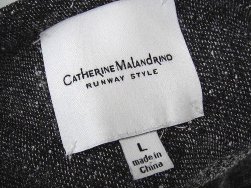 Catherine Malandrino Size Large Charcoal Gray Tweed Zip Front Jacket - Picture 4 of 5