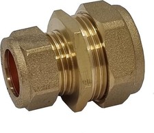 Pipestation 22mm to 15mm Reducer 1 Pack - Brass Compression Reducer - Reducing 