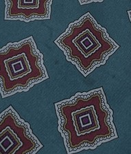 Kuppenheimer Men's Tie Blue Multicolor Geometric 100 Silk Made in USA