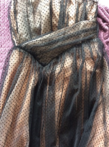 By Anthropologie One-Shoulder Tulle Dot Maxi Dress Black UK 8 RRP £200 - Picture 9 of 13