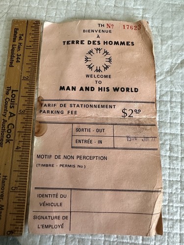 Rare Vintage Ticket for Montreal Expo Welcome To Man And His World 1967 - Picture 2 of 4