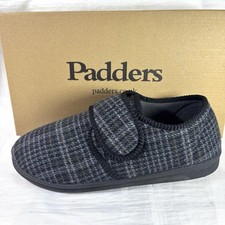 NEW PADDERS MENS COMFORTABLE SLIPPERS SIZE 8 CHECKED DESIGN BOXED