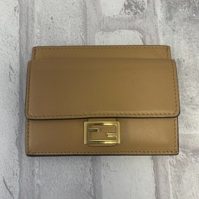 Fendi Baguette Dark Beige Card Holder Nappa Leather - Preowned | eBay