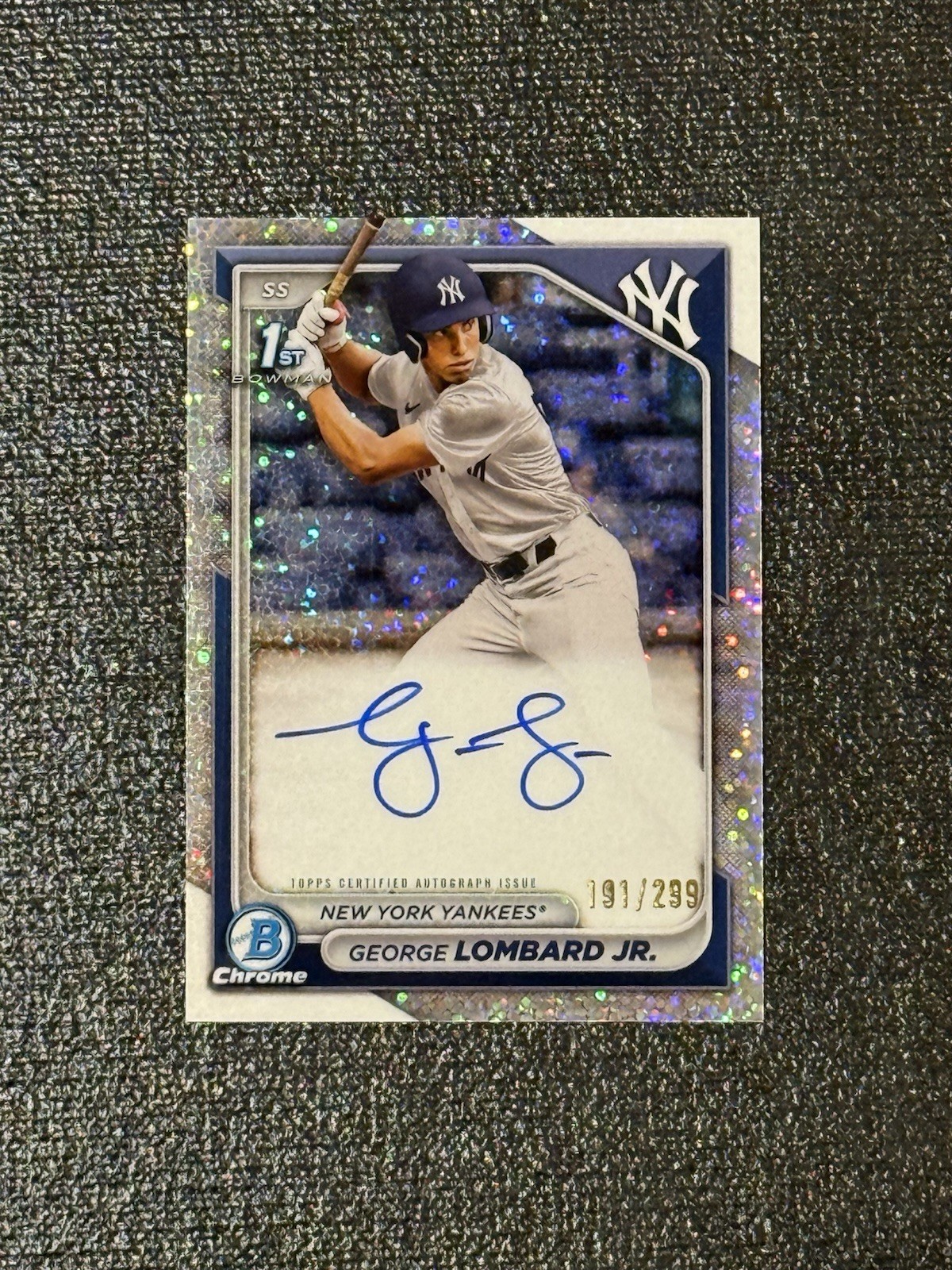 2024 Bowman Chrome George Lombard Jr 1st Auto Speckle Refractor /299