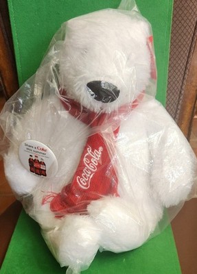Coca Cola Rare Promotional World Woldlife Fund Stuffed Polar Bear  Sealed 2012