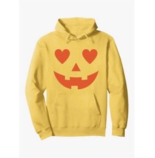 Unisex Halloween Jack-o-Lantern Hoodie Yellow, L 