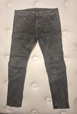 G Star Raw Jeans Mens 34x32 Black 5620 3D Slim 5 Pocket Denim Button Fly