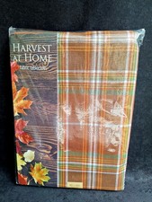 Harvest at Home Fall Plaid Fabric Tablecloth 60 x 102" 100 Cotton