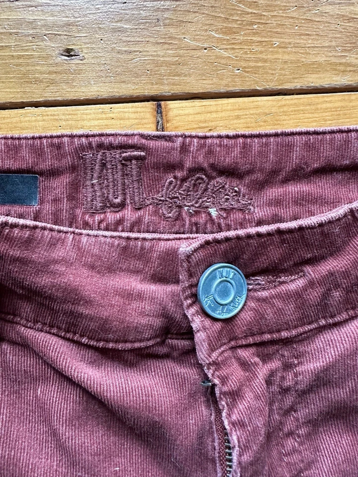 Kut From The Kloth Jane Super Flares Corduroy Flare Plants Size 10 Maroon Brown - Image 4 of 4