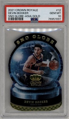 Panini 2021-22 Crown Royale Devin Booker Sno Globe Asia Gold #12 PSA 10 4/10 💎