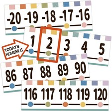 Number Line for Classroom Wall -20-120, Boho Math Classroom Decor