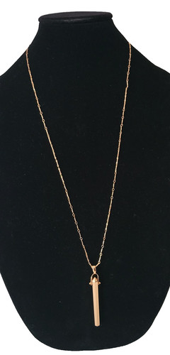 Stella & Dot Rose Gold Tone Rebel Pendant Necklace Obelisk Minimalist