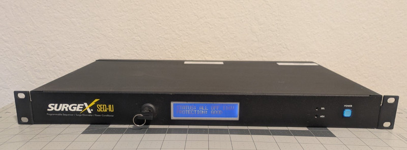 SurgeX SEQ-1U 8 Outlet Sequencing Surge Eliminator w/Key Lock NEW / OPEN BOX