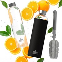 Trinkflasche Borosilikatglas 750Ml Auslaufsicher Mit NeoprenhüLle Geschenk