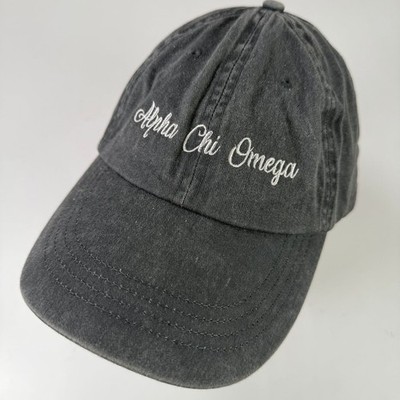 ANVIL Alpha Chi Omega Baseball Cap Verstellbar Gepresst Schwarz Baumwolle